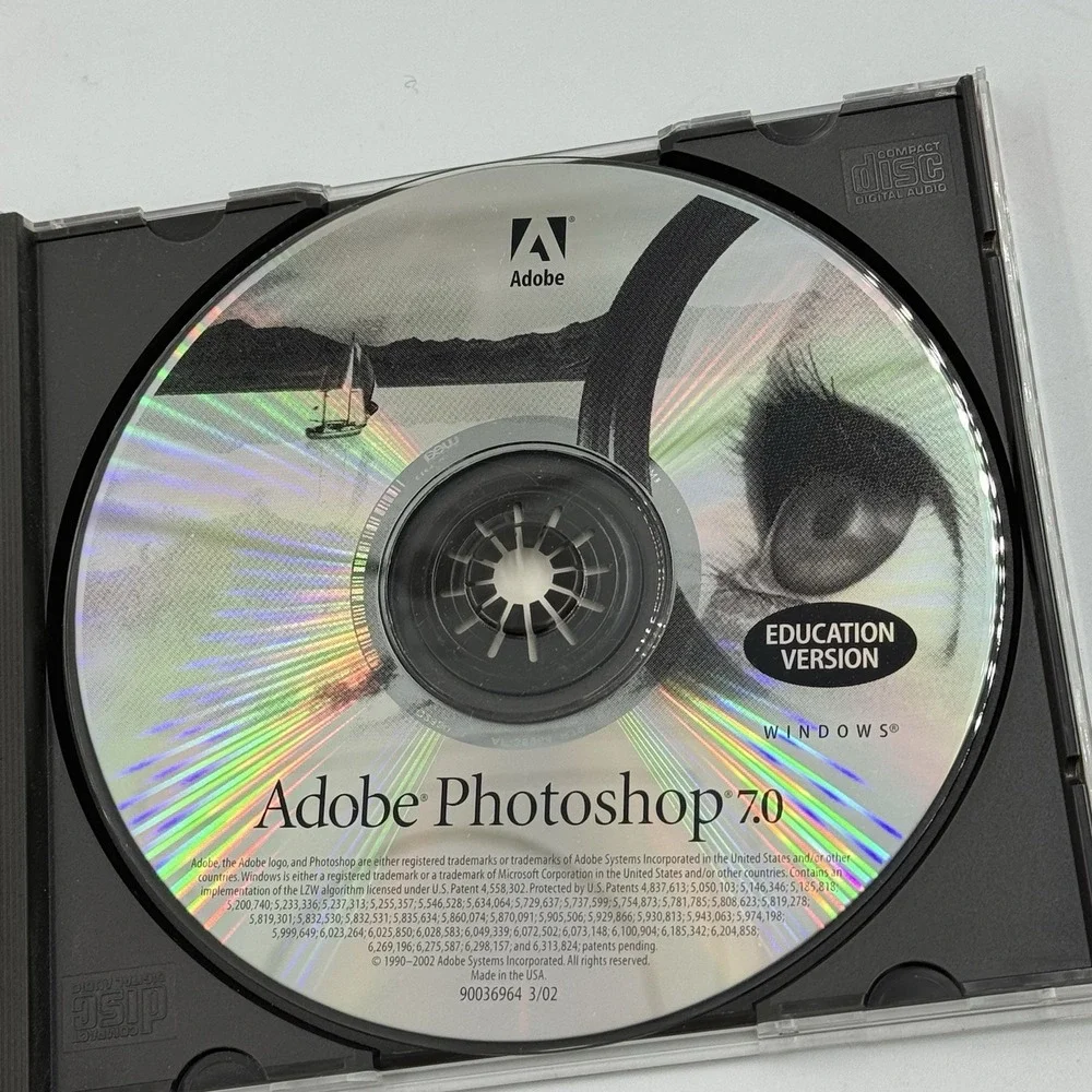 Photoshop 7.0 Windows CD Software with Serial Number  Education Version